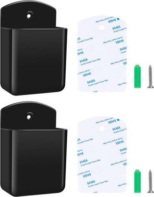 2 PCS Remote Control Holders Wall Mount, Self Adhesive TV Air 2, Black 