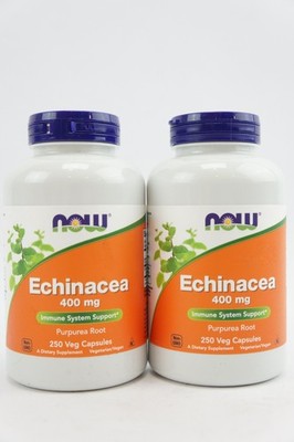 2x Pack New Sealed Now Echinacea Purpurea Root 400 Mg 250 Capsules Each