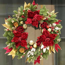 Christmas Wreaths for Front Door 24 Inch Christmas Wreath with Lights