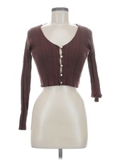 Kendall & Kylie Women Brown Long Sleeve Top M