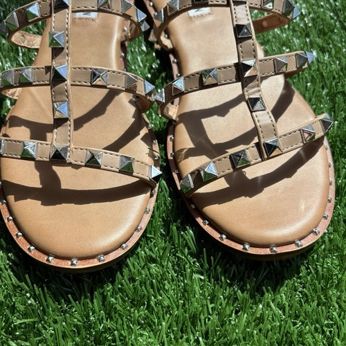 Steve Madden Tan Averill Strappy Studded Gladiator Slip On Sandals Women’s 8.5 - Bild 3 von 7