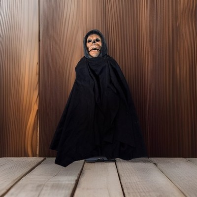 Vintage hängendes Halloween Skelett Ghul Deko Sensenmann Spooky Season 