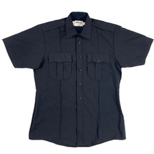 Elbeco Uniform Shirt Tex-Trop Size 38 Short Sleeve Navy Blue with Zipper