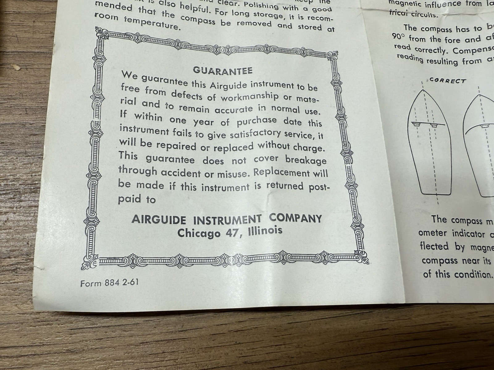 Vintage 1961 Airguide Marine Compass Model 76 in the original box +++ NOS