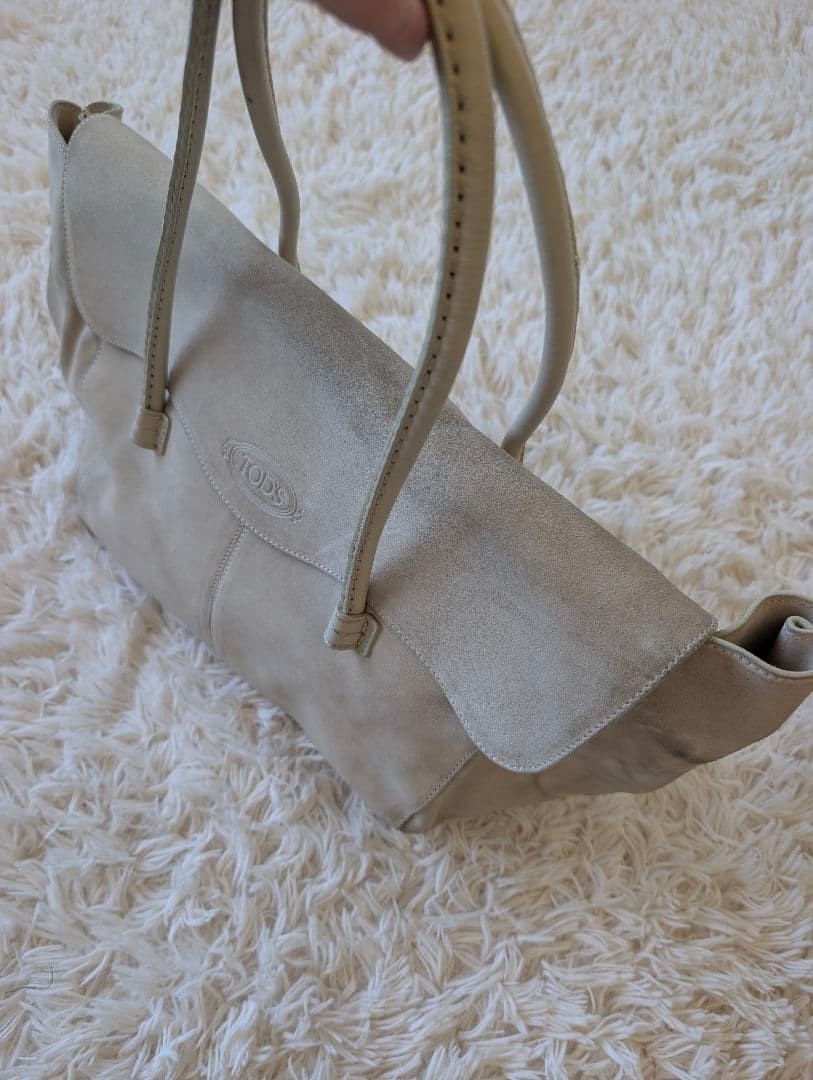 TOD'S Beige Suede Shoulder Bag — image 8