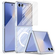 Samsung Galaxy Z Flip 7 5G Magnetic Case Slim Thin Shockproof Bumper Cover Clear