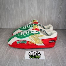 Sloffie Mexico Plush Kids Soccer Slippers Size 4-6