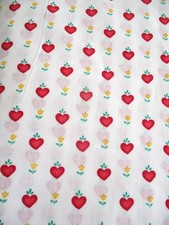 country red pink hearts tiny calico yellow flowers fabric cotton 5 yards