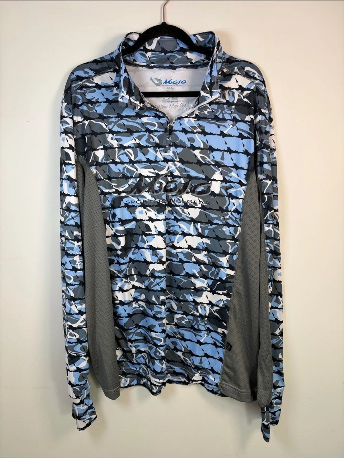 Mojo Sportfishing Gear Blue/Gray Camo Long Sleeve Pullover Sun Shirt UPF - XXXL
Opens in a new windo