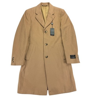 Lauren Ralph Lauren Mens Luther Luxury Wool Cashmere Blend Overcoat Camel 36R