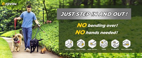 FitVille Men's Extra Wide Slip On Trainers Casual Lightweight Walking Sneaker - Picture 7 of 11