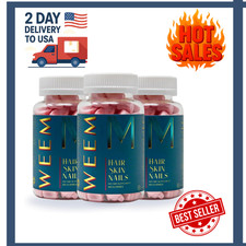 WEEM Hair Skin and Nails Gummies, Vegan biotin Vitamins, Healthy Hair- Pack of 3