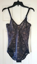 Leonisa Underwired Lace Shaping Smoothing Shapewear Bodysuit Medium Black - NWT