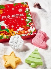 1Set 4PCS Christmas Style Moisturizing Bath Bombs Bath Balls Bath Salt Ball