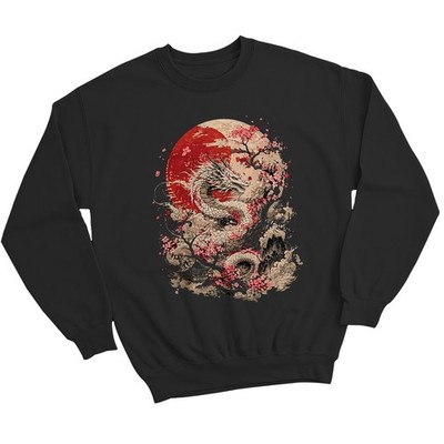 Aesthetic Dragon Unisex Sweatshirt Japan Style Asian Japanese Dragon Pullover
