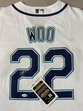 SEATTLE MARINERS- BRYAN WOO AUTOGRAPH HOME WHITE #22 NIKE JERSEY JSA CL60532