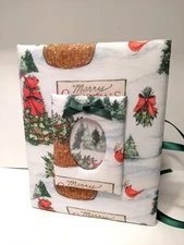 Christmas Trees and Cardinals Photo Album -Holds 100 4x6 Photos - Handmade