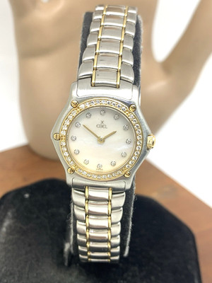 Ebel Women's Watch Swiss Quartz Diamond Mother of Pearl Dial Two Tone 18k Steel