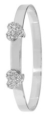 925 Sterling Silver Baby Girls Expander Bangle with Cubic Zirconia/CZ 223007U