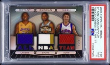 2007 Topps Triple Threads Kobe Bryant Tim Duncan Steve Nash Game Used Patch 1/1