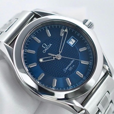 OMEGA Seamaster 120m 2511.81 Blue Wave Dial Quartz Men's Watch Fast Shipping