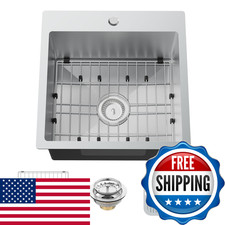 Koardink Kitchen And Bar Sink 18X18 Inch Stainless Steel Drop In Modern Single