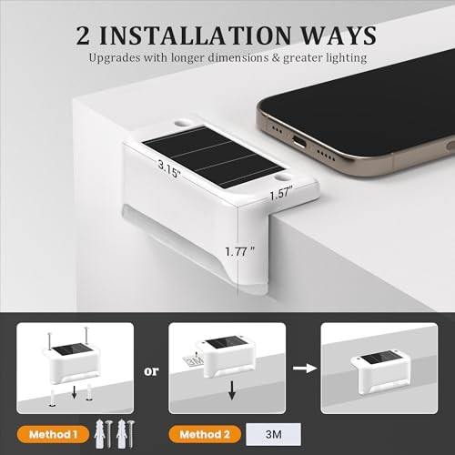 Solar Deck Lights Outdoor Waterproof, Solar Powered Fence Lights 20Pack White