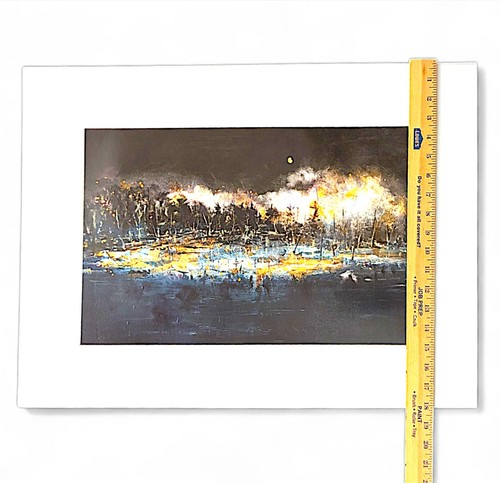 Abstract Print Reminescint Of A Forest Fire Matted With Unknown Artist - Picture 4 of 9