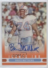 2022 Panini Absolute Iconic Ink Orange 28/35 Bruce Matthews #II-BM Auto HOF 3h1