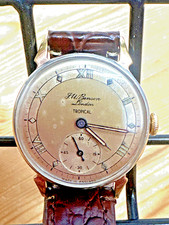 Vintage J W Benson Tropical Dial Men's Watch Gold Plated Running Well