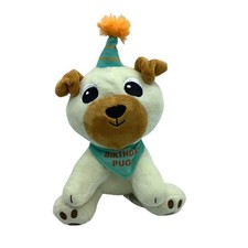 Birthday Pug Plush Toy With Party Hat Bandana American Greetings 9"