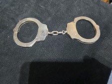 Peerless Model Chain Link Chrome Steel  HandCuffs No Keys Made In USA Police Law