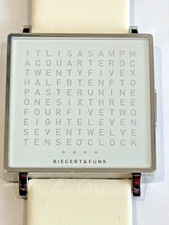 QLOCKTWO W35 Quartz White Dial Leather Strap Watch QW35EN7BRLGWHN
