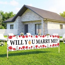 Will You Marry Me Flower Proposal Banner Marriage Decorations Engagement