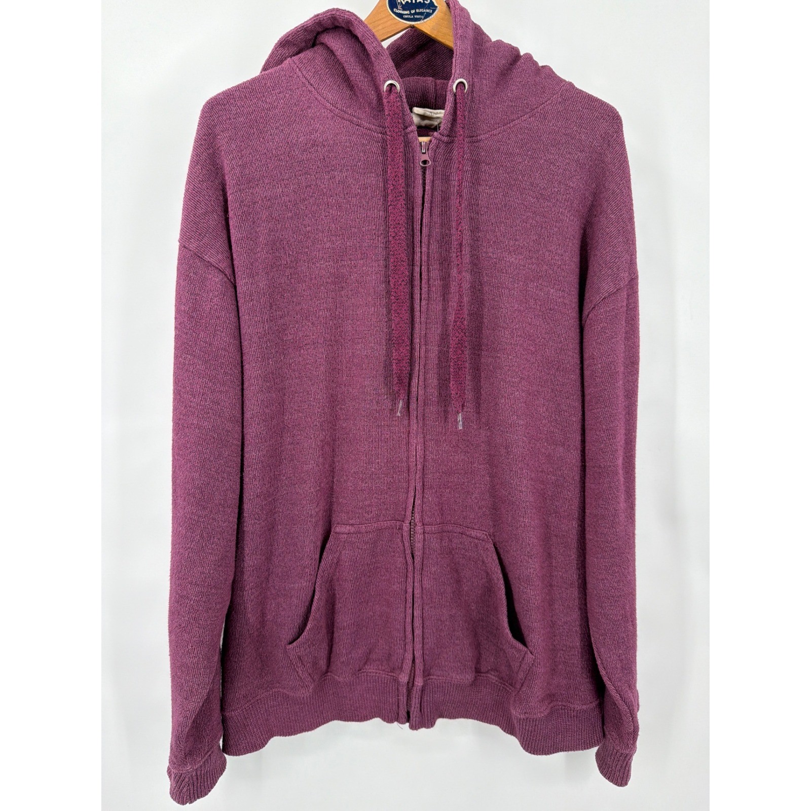 Pacific & Co Womens XL Full Zip Hoodie Plum Purple Heathered Sweatshirt XL