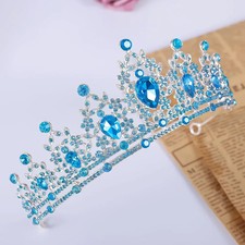 Tiara and Crown for Women Crystal blue Queen Rhinestone Princess, Wedding Gift