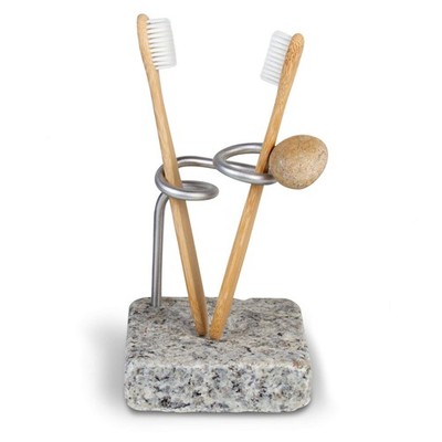 Sea Stones Eco-Friendly Two (2) Handmade Toothbrush Divided Holder Stand. Kee...