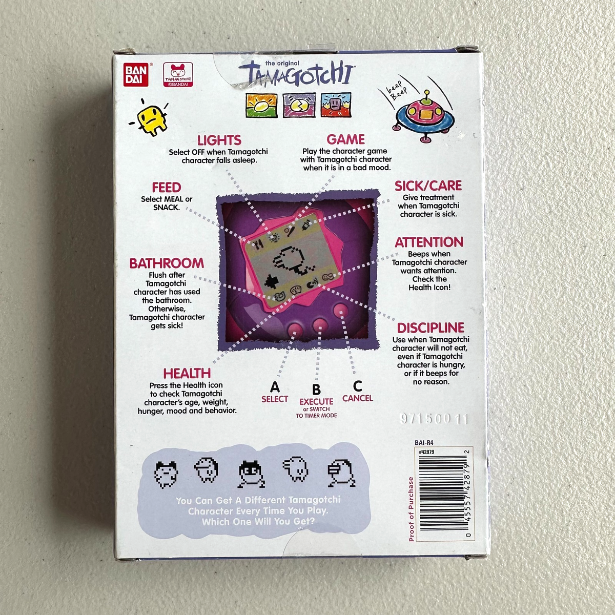 Bandai The Original Tamagotchi Gen 1 Virtual Pet Candy Swirl