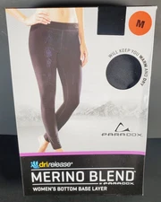NEW DriRelease Merino Blend by Paradox Women's Bottom Base Layer Black Medium