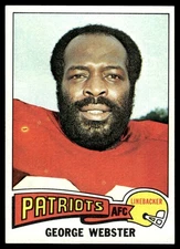 1975 Topps ExNm George Webster New England Patriots #186
