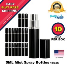 Paquete de 10 • Botellas de spray de vidrio negro de 5 ml - Atomizadores de perfume recargables