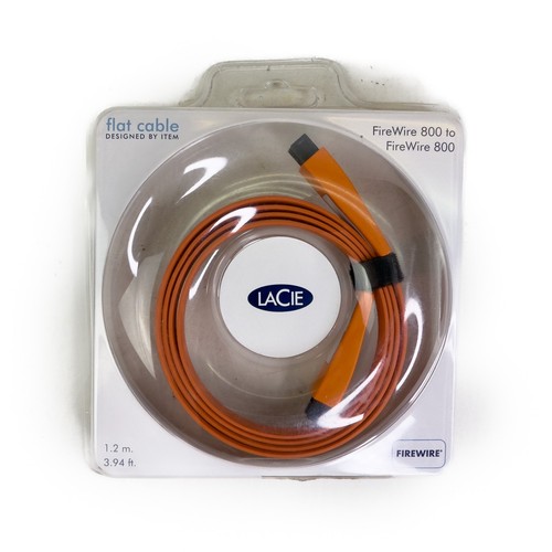 LaCie FireWire 800 Flat Cable 1.2m 3.94ft FW800 Computer Printer Webcam OPEN BOX