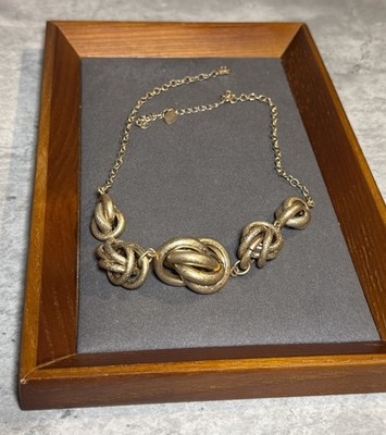 Vintage Halskette klobig goldfarbene Glieder Kragenlänge Kette Modeschmuck 