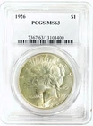 1926 PEACE DOLLAR PCGS MS 63! BEAUTIFUL UNCIRCULATED SILVER COIN! NICE! NR#K3045