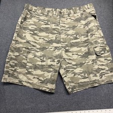 Wrangler Men's Cargo Shorts Size 44 Camo Gray Tree Silhouette Canvas Cotton