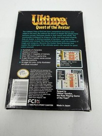 NES ULTIMA QUEST OF THE AVATAR BOX ONLY NO GAME