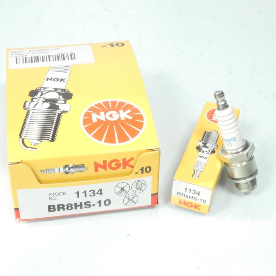 Bougie NGK BR8HS-10 étincelle stable pour moteur Yamaha Neos 100 2000