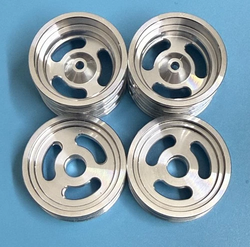 Dhawk RC10 Model 24 Aluminum Front & Rear Wheels Silver For RC10 Model 24Classic