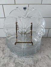 ORREFORS Sweden Eden Crystal Leaf 7.25" Salad Plate Set Of 6 Design Hellsten