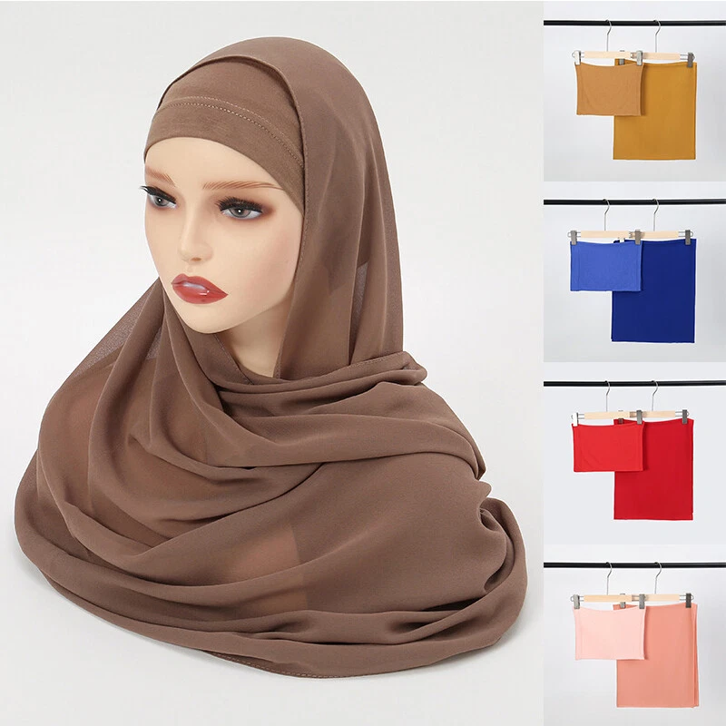 HIJAB CAP SET Chiffon and Underscarf Hijab Soft Premium Quality Scarf Shawl